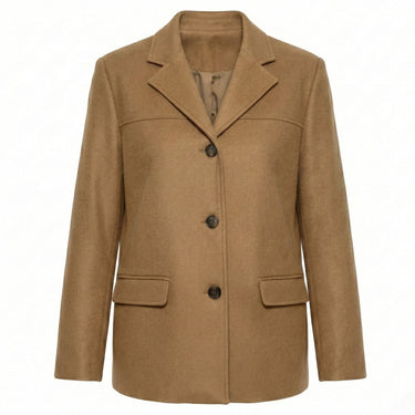 Tailored Suede Blazer Jacket with Two Button Front