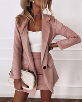 Full-length view of a women's co-ord set styled for smart casual wear