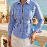 Detail of the shirt hem and lower woven panel