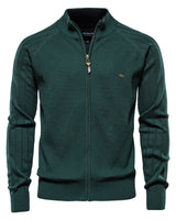 Rear view of the textured zip jumper