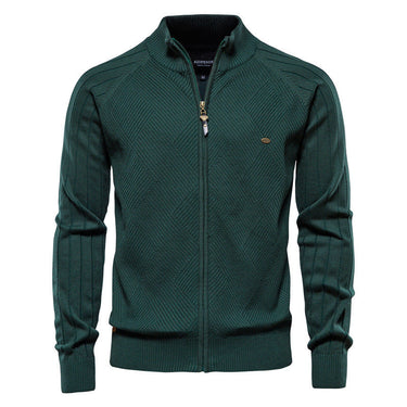 Rear view of the textured zip jumper