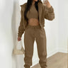 Three Piece Lounge Set with Cropped Hoodie and Joggers