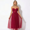 Tulle Maxi Dress with Corset Bodice and Spaghetti Straps