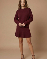 Two-Piece Knit Set with Sweater and Mini Skirt