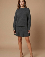 Two-Piece Knit Set with Sweater and Mini Skirt