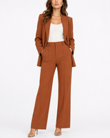 Two Piece Set with Tailored Blazer and Straight-Leg Trousers