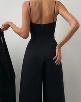 Wide Leg Jumpsuit with Sweetheart Neckline and Pleated Waist