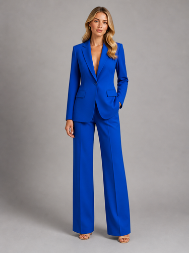 Back view of the co-ordinated blazer and trousers set