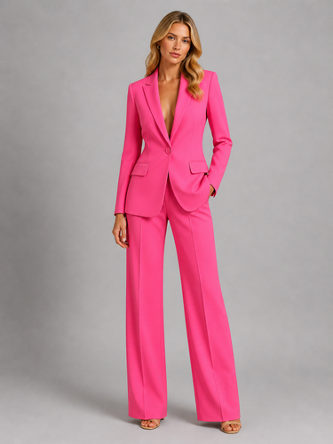 Flat lay of the two-piece tailored set showing both garments together