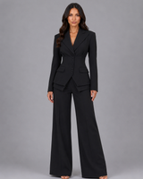 Full-length view of the complete three-piece set styled together