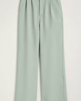 Wide-Leg Trousers with High Waist and Front Pleats