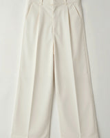 Wide-Leg Trousers with High Waist and Front Pleats
