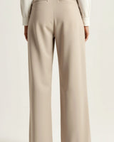 Wide-Leg Trousers with High Waist and Front Pleats