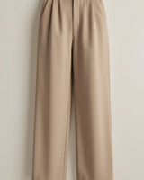 Wide-Leg Trousers with High Waist and Front Pleats