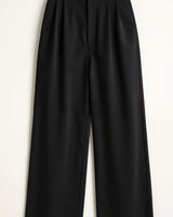 Wide-Leg Trousers with High Waist and Front Pleats
