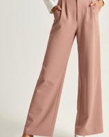 Wide-Leg Trousers with High Waist and Front Pleats