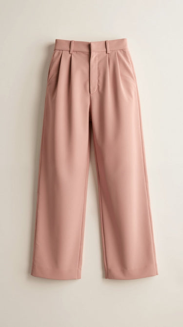 Wide-Leg Trousers with High Waist and Front Pleats