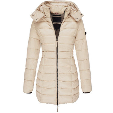 Close-up of the zip fastening and quilted outer shell detail