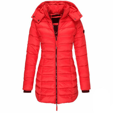 Model wearing the puffer jacket in an outdoor urban setting
