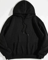 Close-up of the kangaroo pocket and sherpa fleece texture