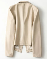 Rear view of the structured lambskin leather blazer
