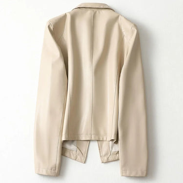 Rear view of the structured lambskin leather blazer