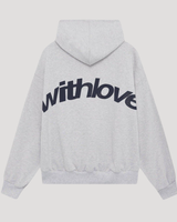 Detail shot of ribbed cuffs on oversized printed hoodie