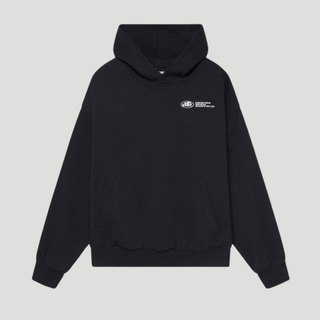 Close-up of graphic print detail on oversized womens hoodie
