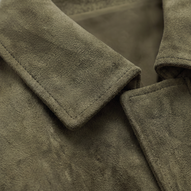 Close-up of the matte faux suede fabric surface