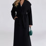 Wool Shawl Collar Coat with Belt and Oversized Silhouette