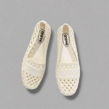 Woven Ballet Flats with Closed Toe