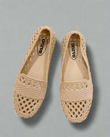Woven Ballet Flats with Closed Toe